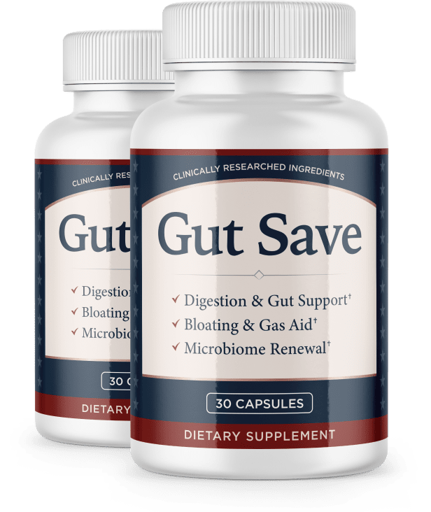 Two bottles of GutSave capsules